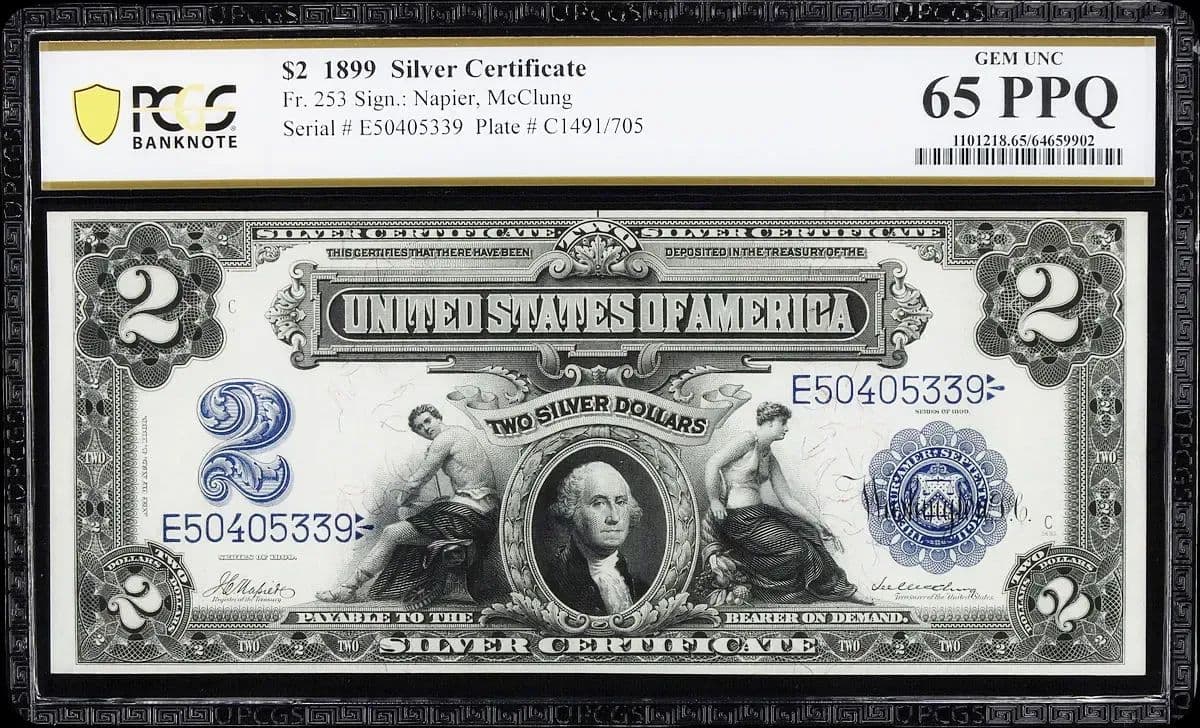 1899年$2銀行券の「Friedberg 253」が示す——歴史的署名ペアとアンティークコイン評価の盲点
