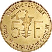 5 Francs CFA 5 XOF = JPY 1.40