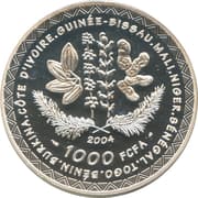 1000 Francs CFA 1000 XOF = JPY 281