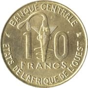10 Francs CFA 10 XOF = JPY 2.80