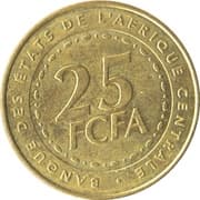 25 Francs CFA 25 XAF = JPY 6.99