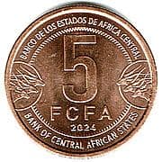 5 Francs CFA 5 XAF = JPY 1.40
