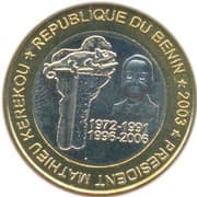 6000 Francs / 4 Africa (IDAO Coinage; President Mathieu Kerekou) - Benin (1975-date)