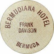 Wooden Nickel (Frank Davison, Bermudiana Hotel) - Bermuda