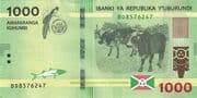 1000 Francs 1000 BIF = JPY 53