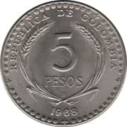 5 Pesos 5 COP = JPY 0.21
