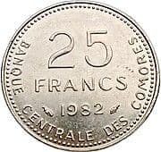 25 Francs 25 KMF = JPY 9.32