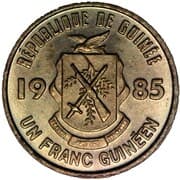 1 Franc Guinéen 1 GNF = JPY 0.018