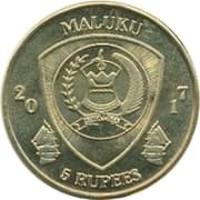 5 Rupees (Pomacanthus semicirculatus) - Indonesia (1949-date)