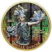 Bullion - Dayak Dancer (Gold Plated Coloured Hologram) - Indonesia (1949-date)