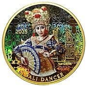 Bullion - Bali Dancer (Gold Plated Coloured Hologram) - Indonesia (1949-date)