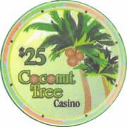 25 Dollar Poker Chip - Coconut Tree Casino - Jamaica