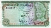5 Ringgit 5 MYR = JPY 199