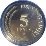 5 Cents 0.05 SGD = JPY 6.18