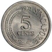 5 Cents 0.05 SGD = JPY 6.15