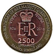 2500 Shillings (Elizabeth II 90th Anniversary - Queen of Nigeria) - Somaliland