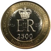 2500 Shillings (Elizabeth II 90th Anniversary - Queen of St. Kitts and Nevis) - Somaliland