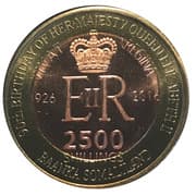 2500 Shillings (Elizabeth II 90th Anniversary - Queen of Pakistan) - Somaliland