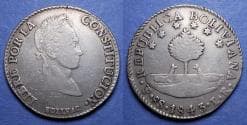 Bolivia, 1843 LR, Silver 8 Soles