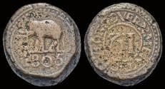 Ceylon George III copper dump 1/12 rixdollar 1805-36 gram and 8 mm thick coin!