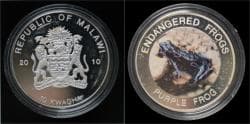 Malawi- 10 kwacha 2010- Endangered frogs- Purple frog