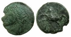 NUMIDIA.Massinissa or Micipsa circa 203-148-118 BC. AE.25.8mm.Reverse.Horse.