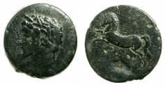 NUMIDIA.Massinissa or Micipsa circa 203-148-118 BC.26.4mm