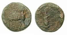 CYRENAICA.CYRENE.Circa 300 BC.AE.16.4mm. Gazelle left / Silphium plant.