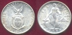 PHILIPPINES 1945-D 10 CENTAVOS BU