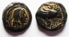 Nabataean Kingdom. Malichus I (60-30 BC) AE 16mm, 3.60g. Petra mint. Struck in regnal year 28 (32/1 BC).