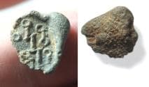 South Arabia. Sabaean(?). 2nd century BC-1st century AD. Lead seal impression (12mm). South Arabian monogram and letters. The...
