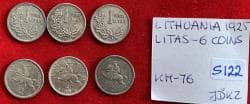 Lithuania Lot of 6 Coins - Silver Litas 1925
