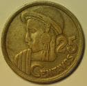 Guatemala Silver 25 Centavos 1956