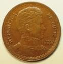 Chile Copper Peso 1944 General Bernardo O'Higgins AU/UNC
