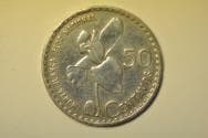 Guatemala; Silver 50 Centavos 1962 Whitenum Orchid