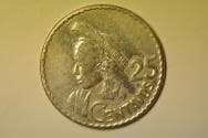 Guatemala; Silver 25 Centavos 1961