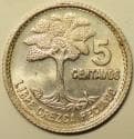 Guatemala Silver 5 Centavos 1957 BU