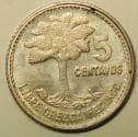 Guatemala Silver 5 Centavos 1955 BU