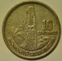 Guatemala; Silver 10 Centavos 1960