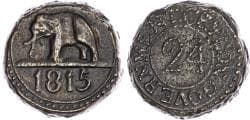 Ceylon, George III, bronze 1/24 Rixdollar, 1815