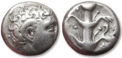 AR didrachm KYRENAICA / Cyrenaica - Kyrene / Cyrene, time of Magas circa 294-275 B.C. - cornucopiae symbol -