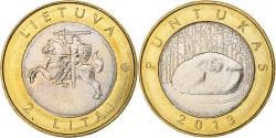 Lithuania, 2 Litai, 2013, Puntukas, Bi-Metallic, , KM:112
