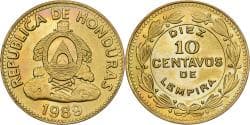 Honduras, 10 Centavos, 1989, Brass, , KM:76.1a