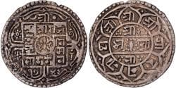 Nepal, Rajendra Vikrama, 1 Mohar, 1743 (1821), Silver, , KM:565
