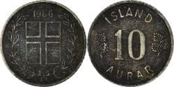 Coin, Iceland, 10 Aurar, 1966
