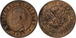Haiti, Geffrard, 10 Centimes, 1863, Heaton, Copper, , KM:40