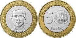Dominican Republic, 5 Pesos, 1997, Bi-Metallic, , KM:88