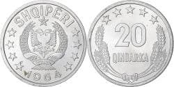 Albania, 20 Qindarka, 1964, Aluminum, , KM:41