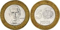 Coin, Dominican Republic, 5 Pesos, 1997