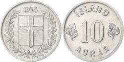 Iceland, 10 Aurar, 1974, Aluminum, , KM:10a